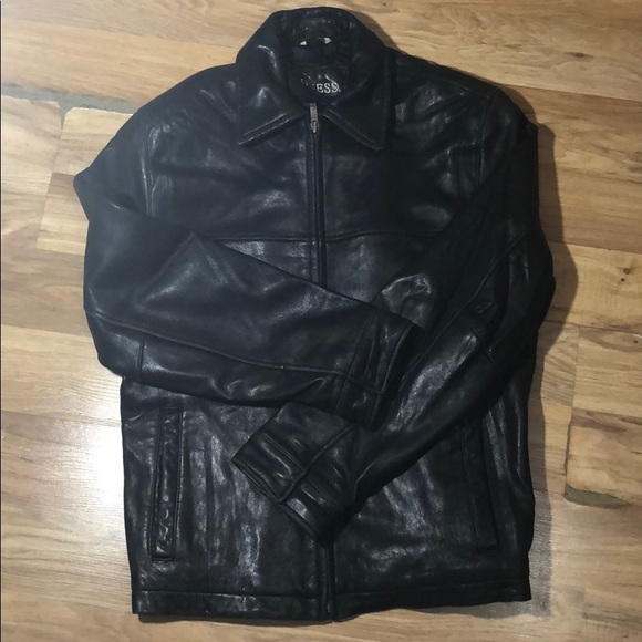 Guess Other - GUESS men leather heavy coat size S